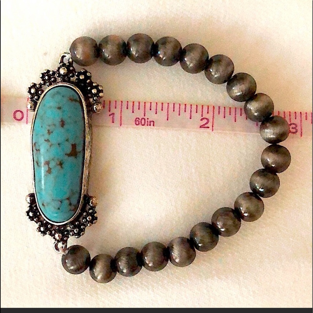 TURQUOISE CONCHO NAVAJO PEARLS BRACELET LAST 1 STRETCHES TO FIT ALL NEW - Picture 12 of 13